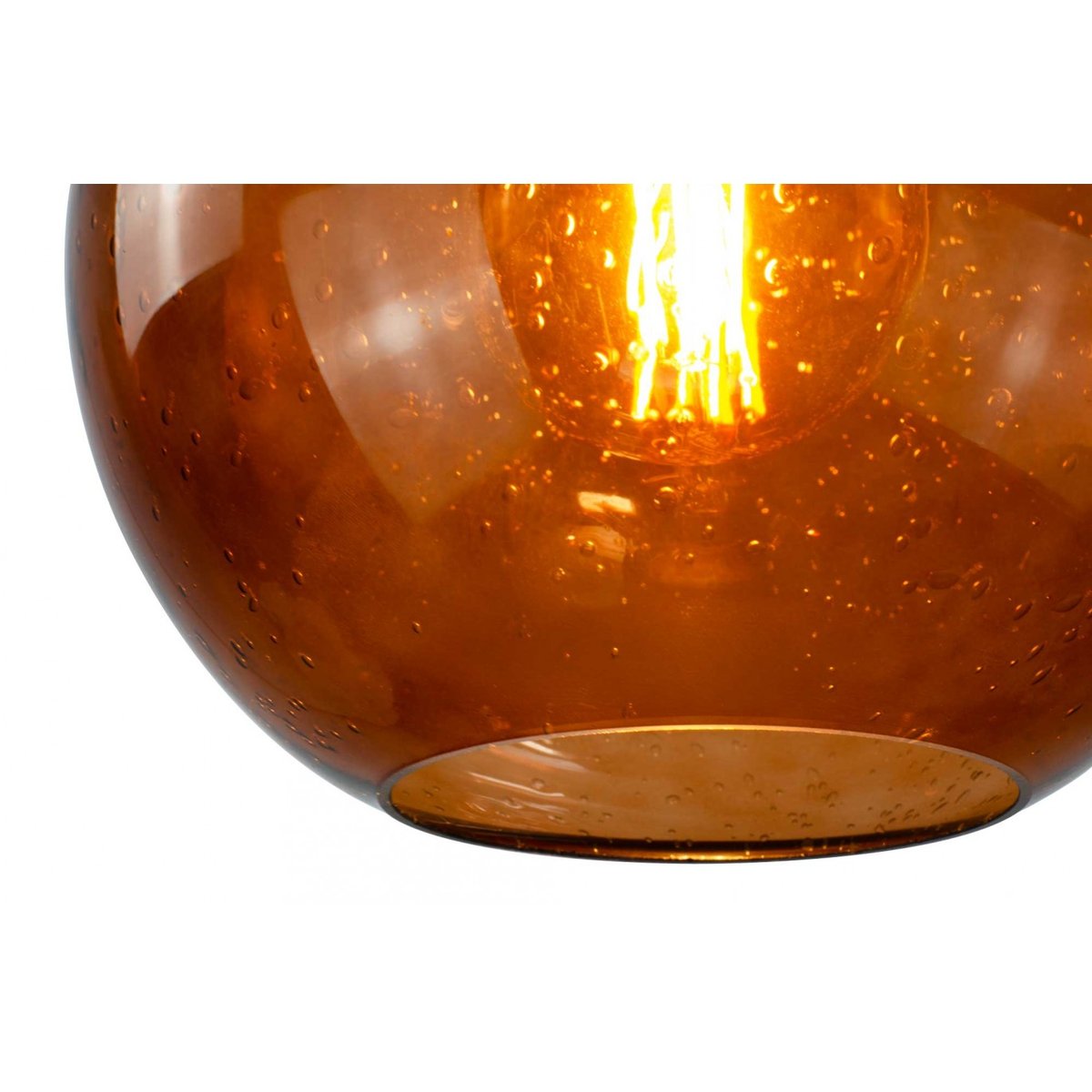 Suspension en verre bullé, BULINE marron, C-CREATION