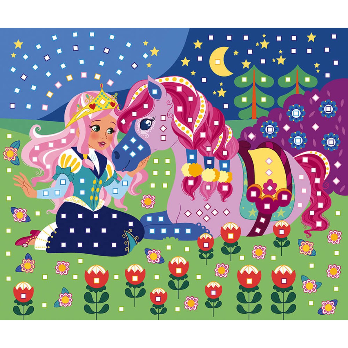 Mosaïques Poneys et Licornes rose, JANOD