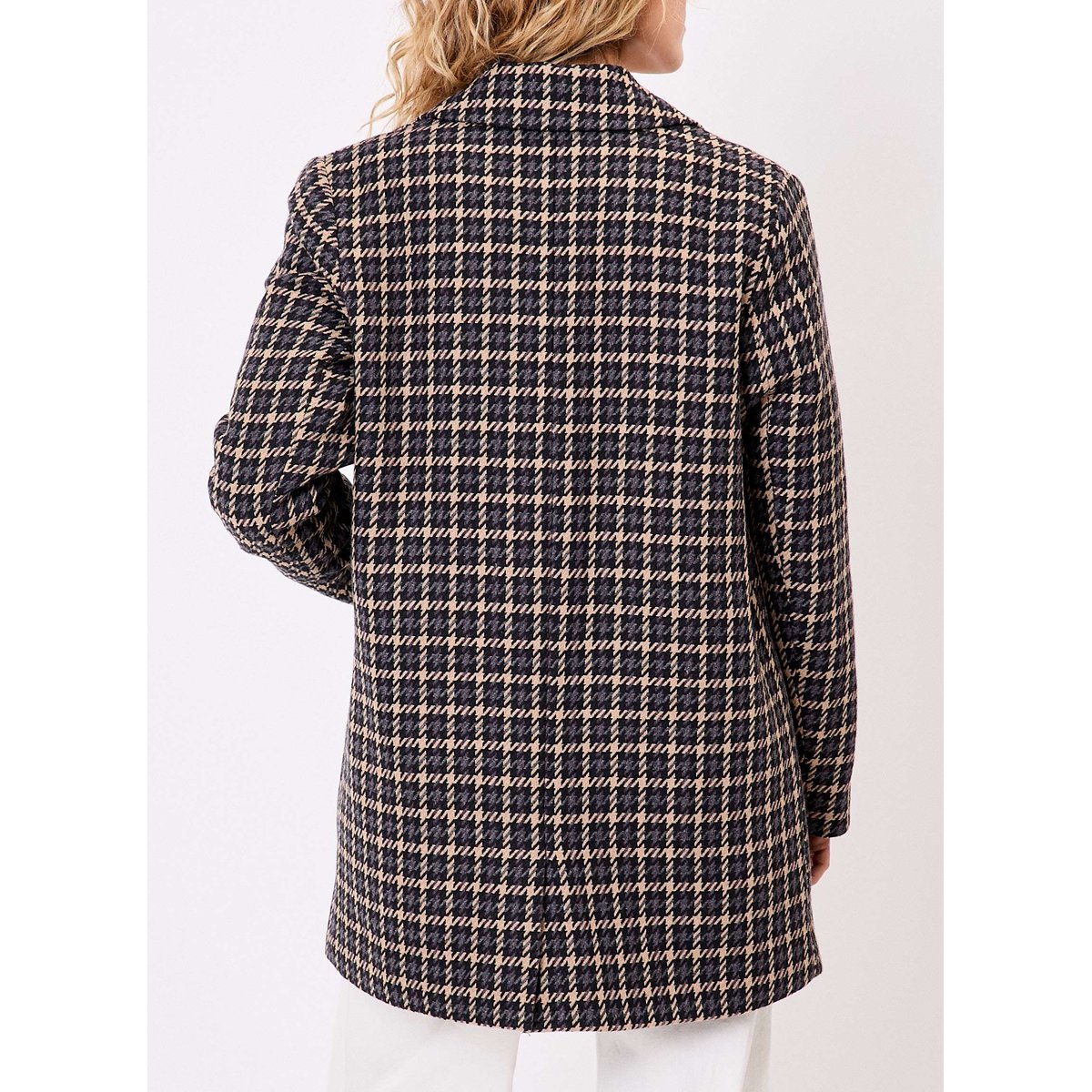 Manteau droit lainage AUDREY gris bordeaux, LA FIANCÉE