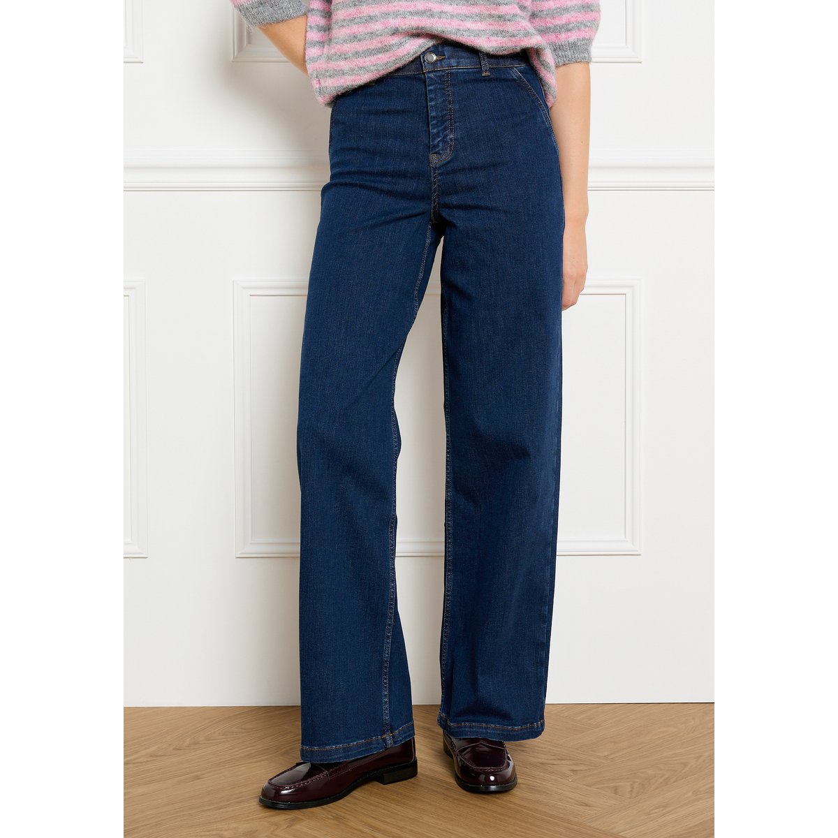 Jean wide taille haute dark blue, LOLALIZA