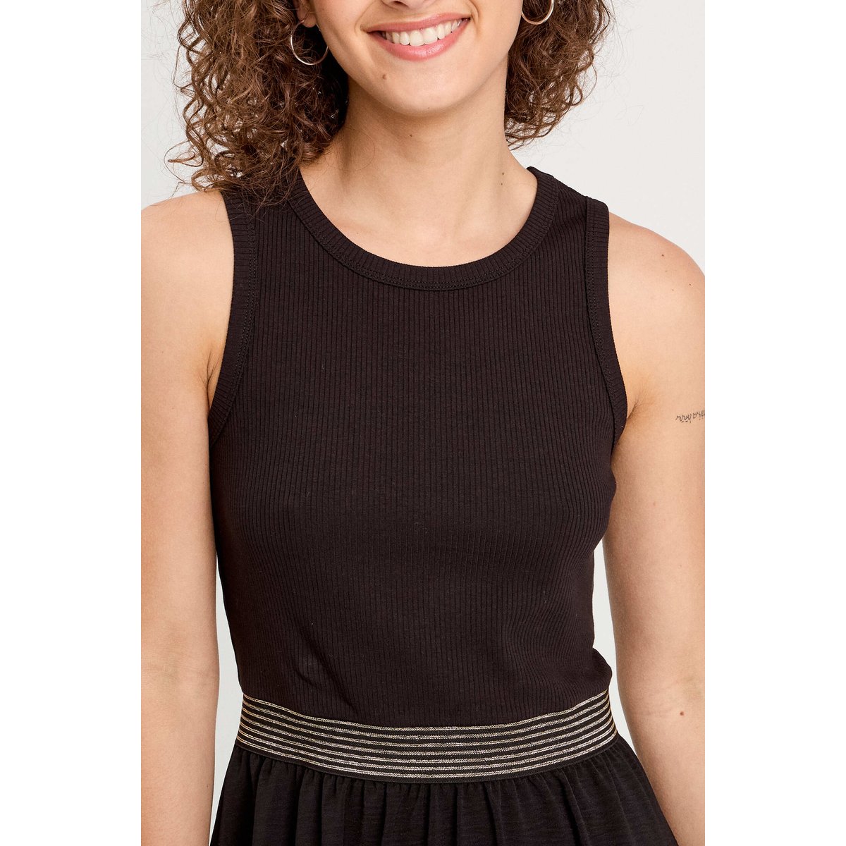 Robe longue effet 2-en-1 noir, CACHE CACHE