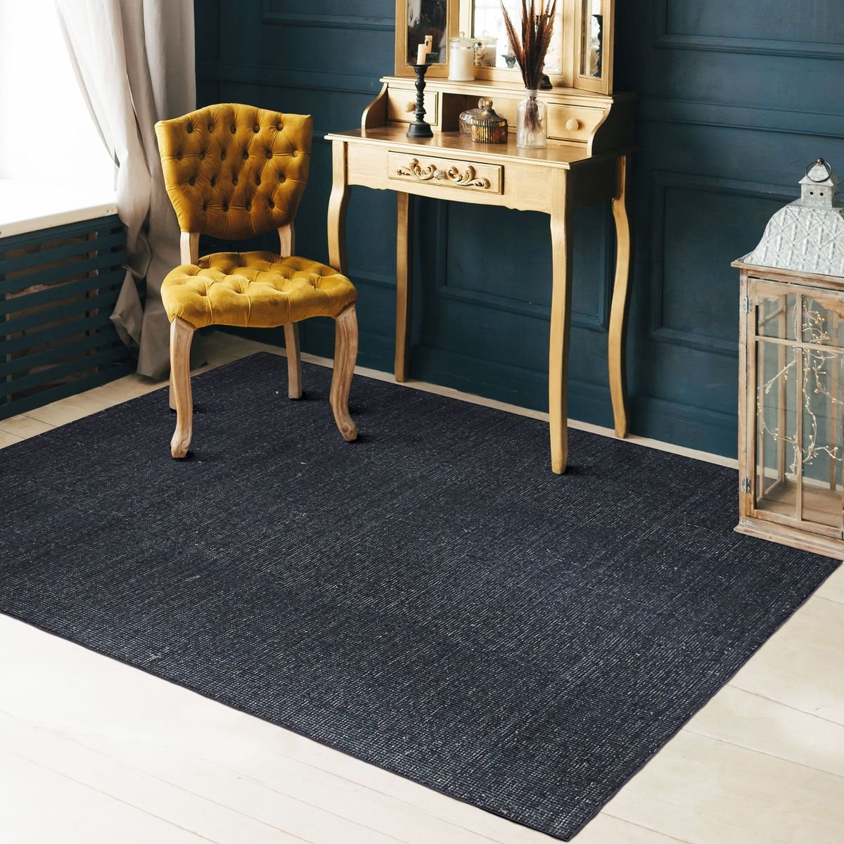Tapis en laine et coton NUDE bleu, THE DECO FACTORY