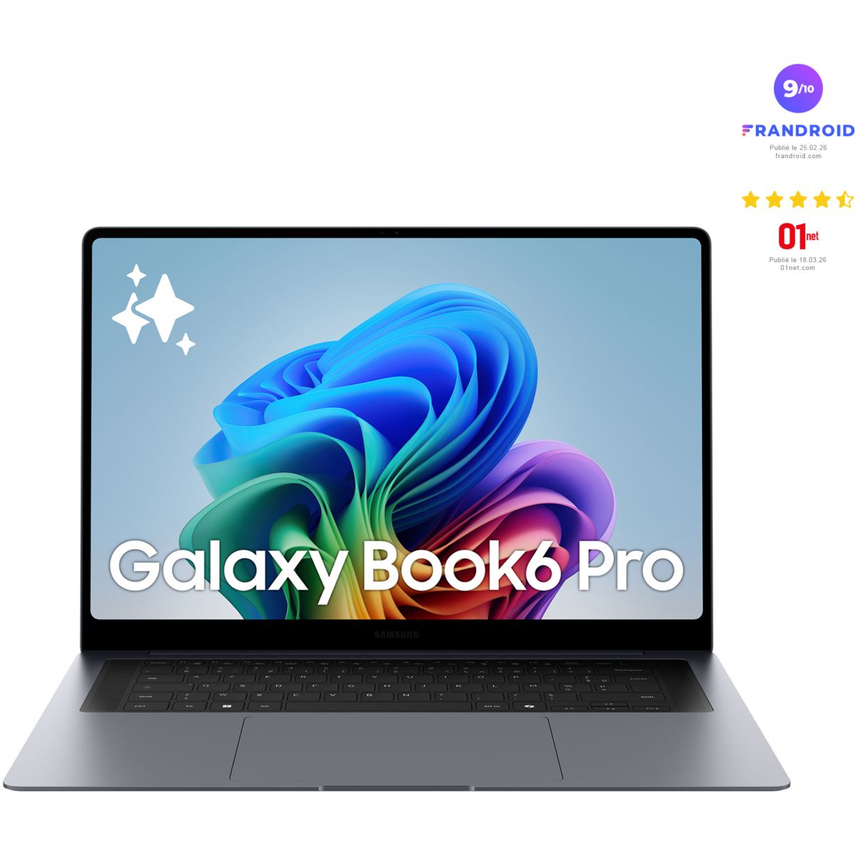 Ordinateur portable GB6 Pro14" Tactile AMOLED Intel Core Ultra X7 358H 16 Go RAM LPDDR5x SSD 512 Go Copilot+PC couleur unique, SAMSUNG