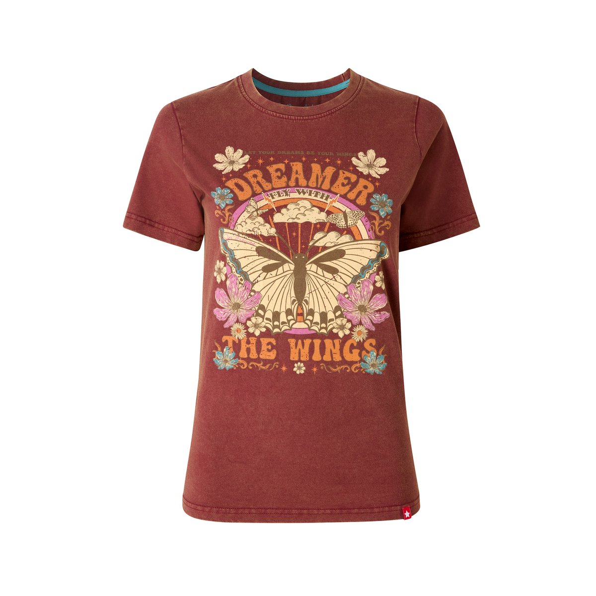 T-shirt à motif papillon d’inspiration rétro violet, JOE BROWNS
