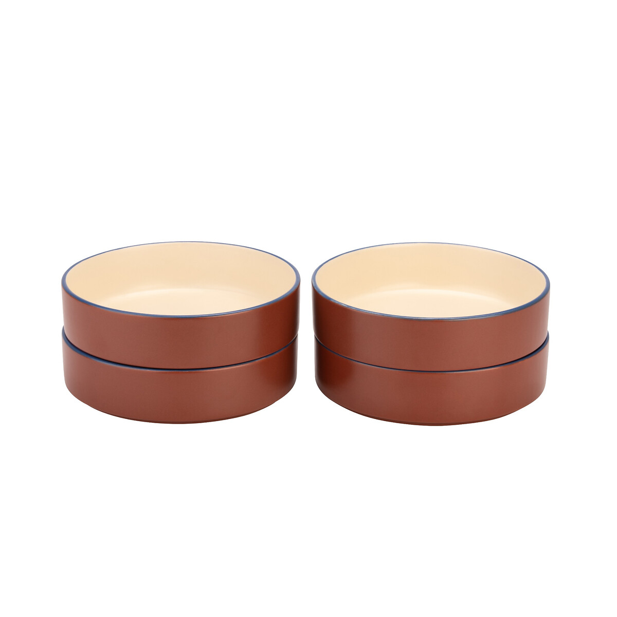 MADE.COM Set of 4 Allesio Pasta Bowls in Brown brown , MADE