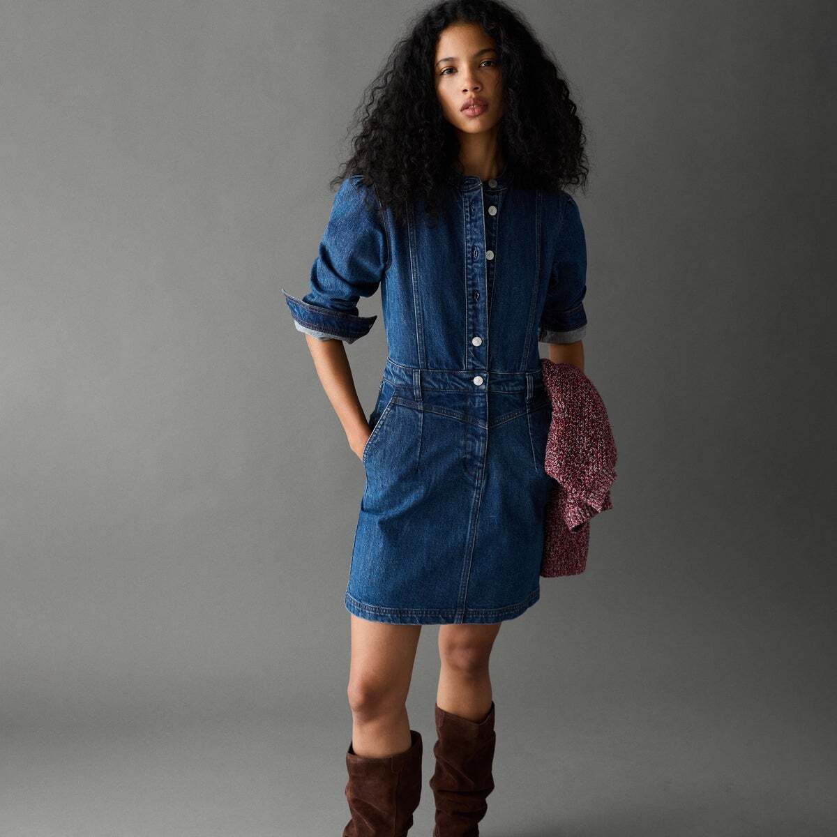Robe Courte Coupe Décontractée En Denim 11oz rigide bleu foncé denim, PEPE JEANS