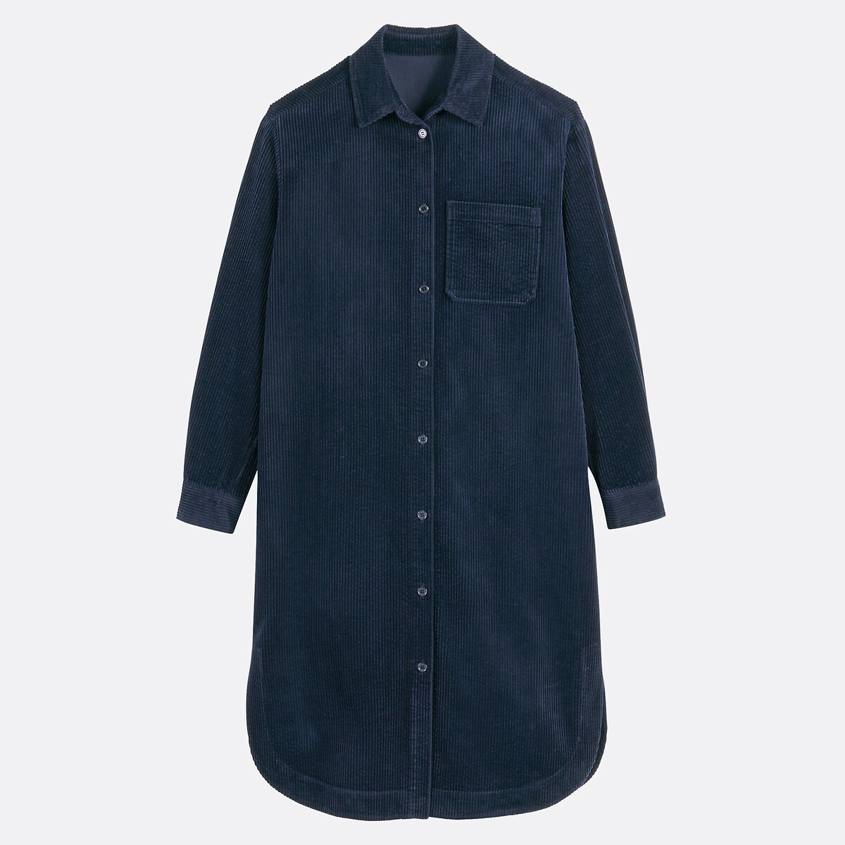 Recht model, midi-lengte, ribfluweel marineblauw, LA REDOUTE COLLECTIONS