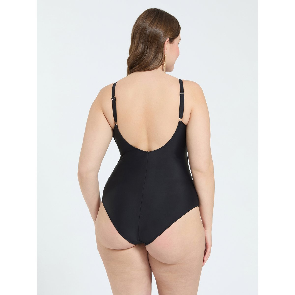 Maillot de bain une pièce à encolure croisée noir, FIORELLA RUBINO
