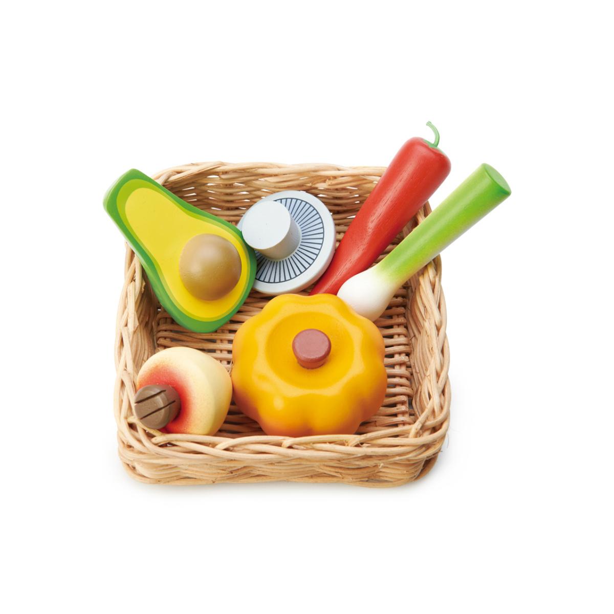 Panier du marché Légumes beige, vert, orange, TENDER LEAF TOYS