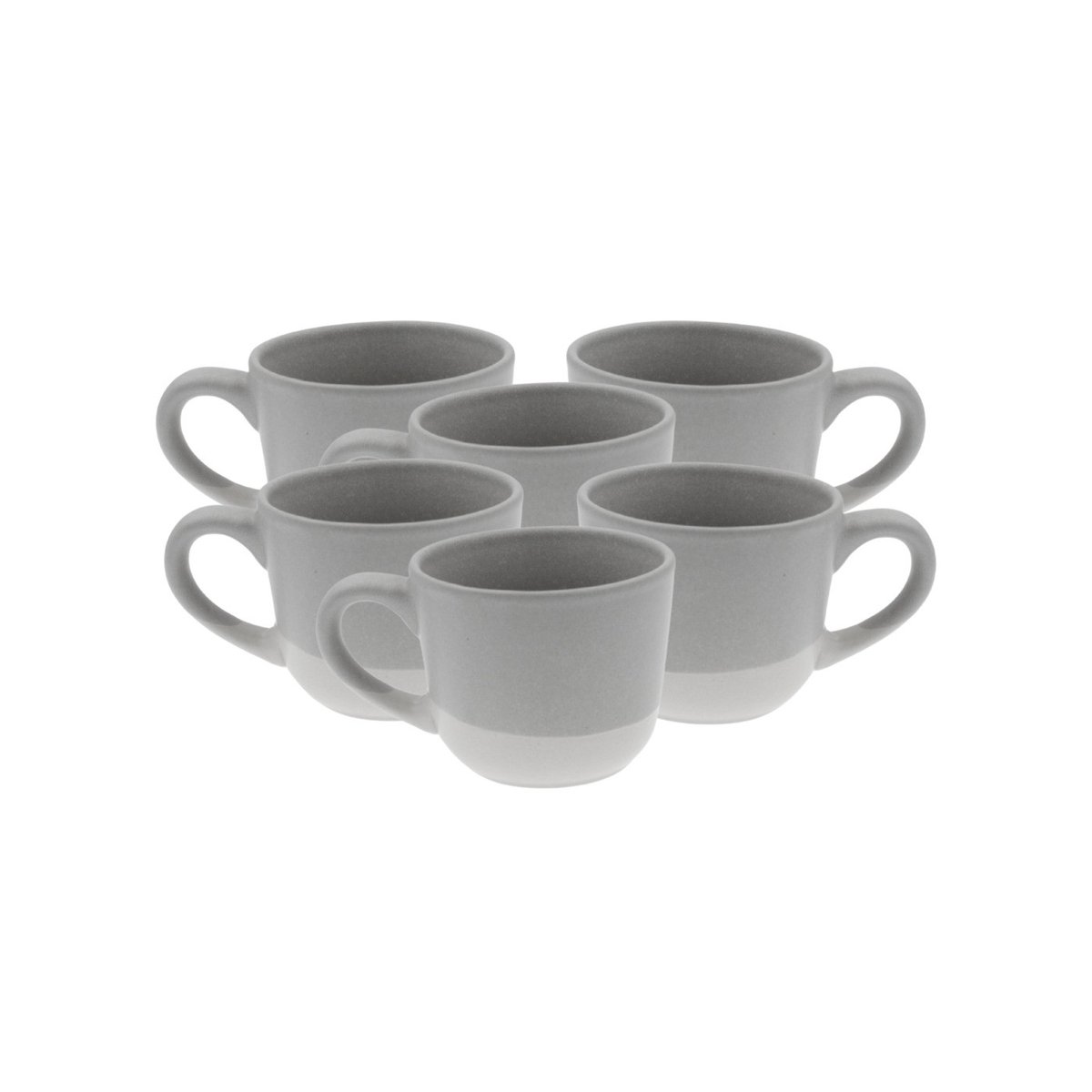 Lot de 6 tasses, TERRE DE SIENNE gris, ARTIME