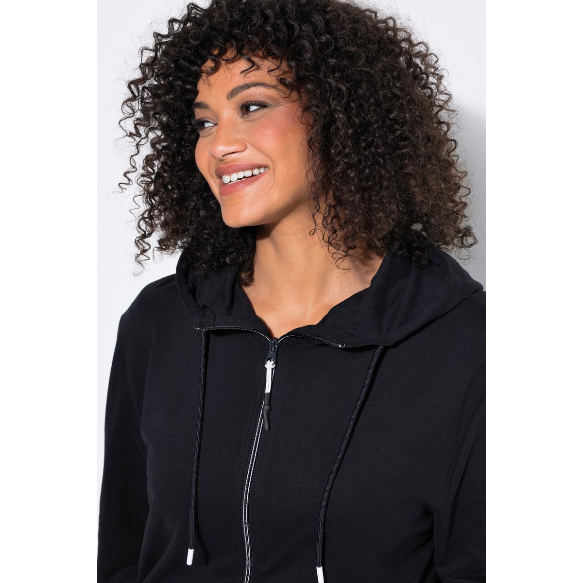 Veste oversize en molleton noir, ULLA POPKEN