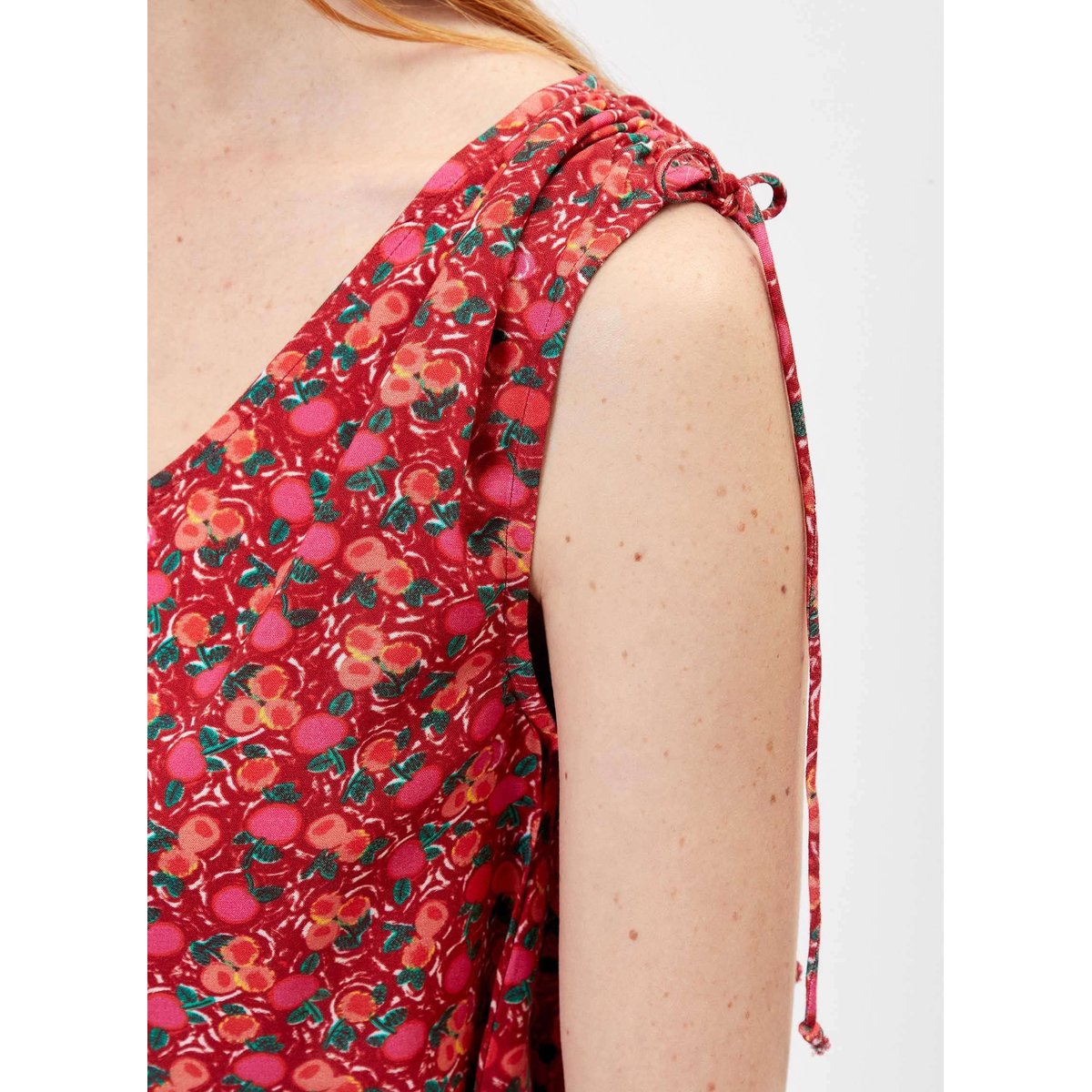 Robe imprimée ceinturée Ecovero WISTIA rose cherry, PRINCESSE NOMADE