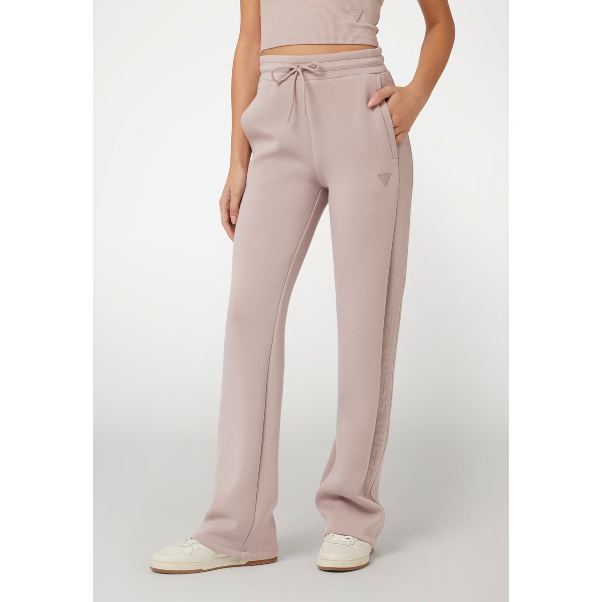 Pantalon Néoprène Logo Sur Le Côté rose poudré, GUESS