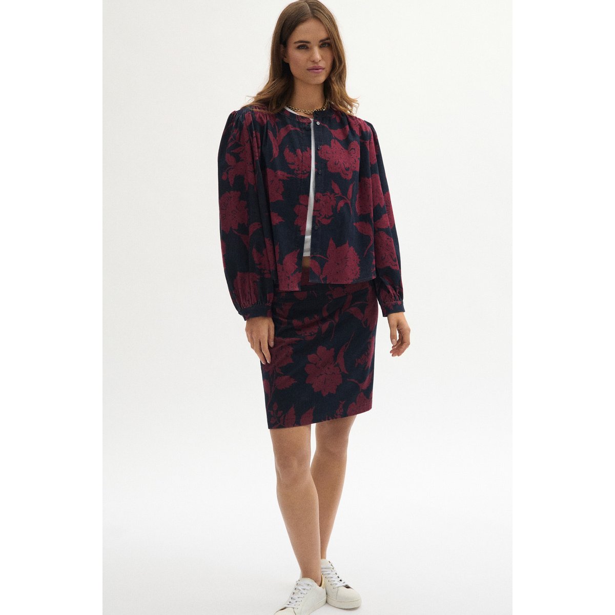 Chemise courte droite col rond COSCANE bordeaux, CAROLL