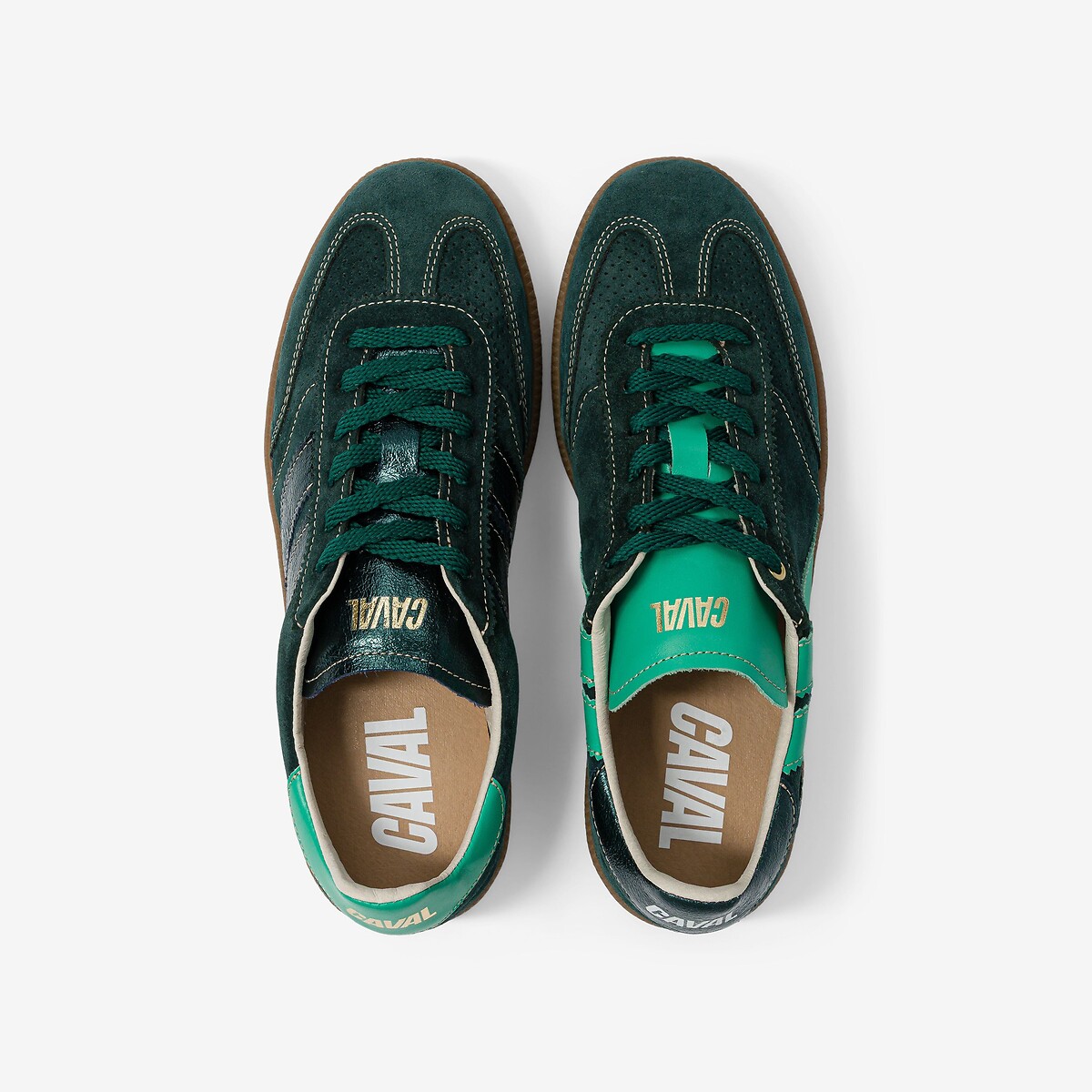 Baskets en cuir Pulse vert, CAVAL