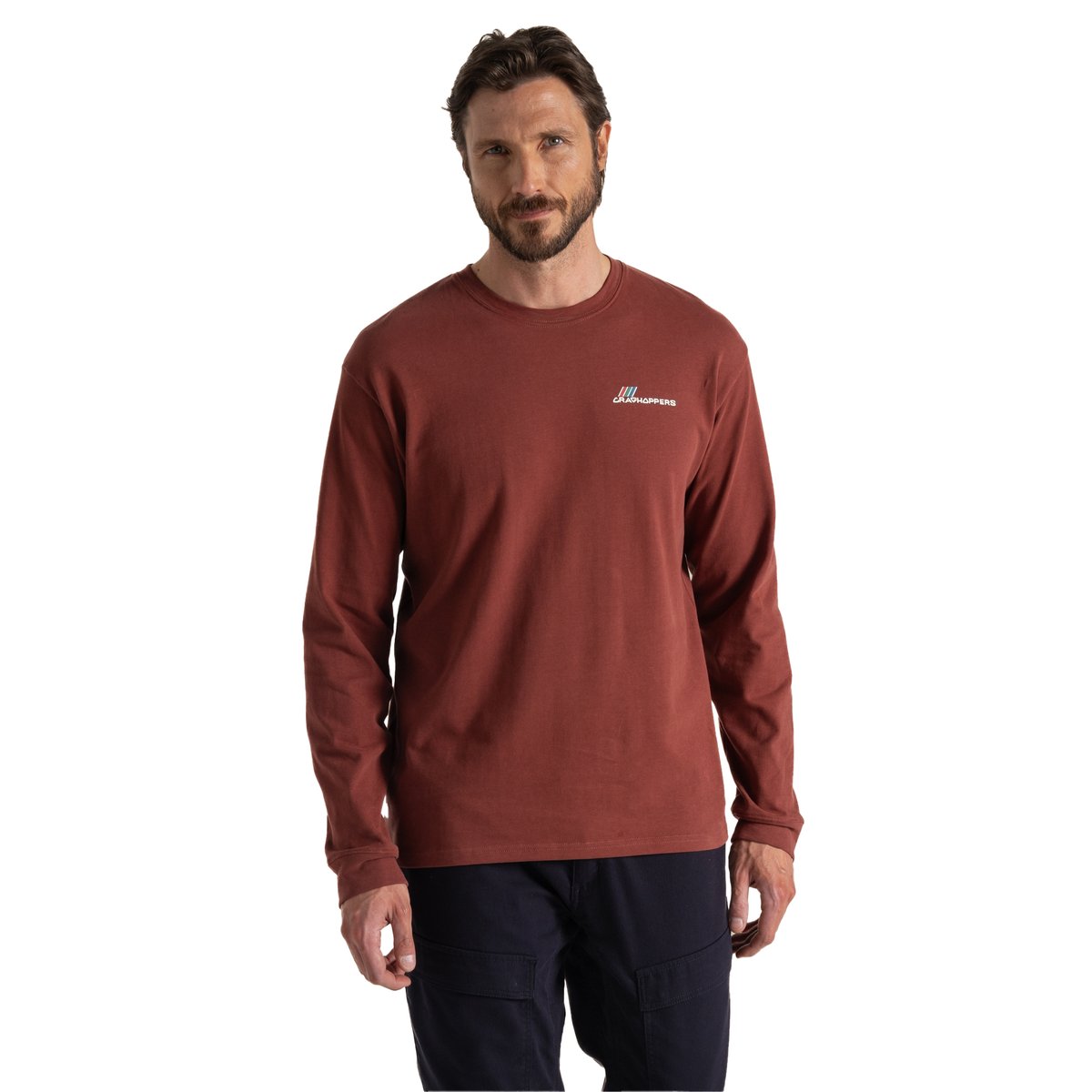 T-shirt manches longues motif/style logo DILLISK rouge sombre imprimé, CRAGHOPPERS