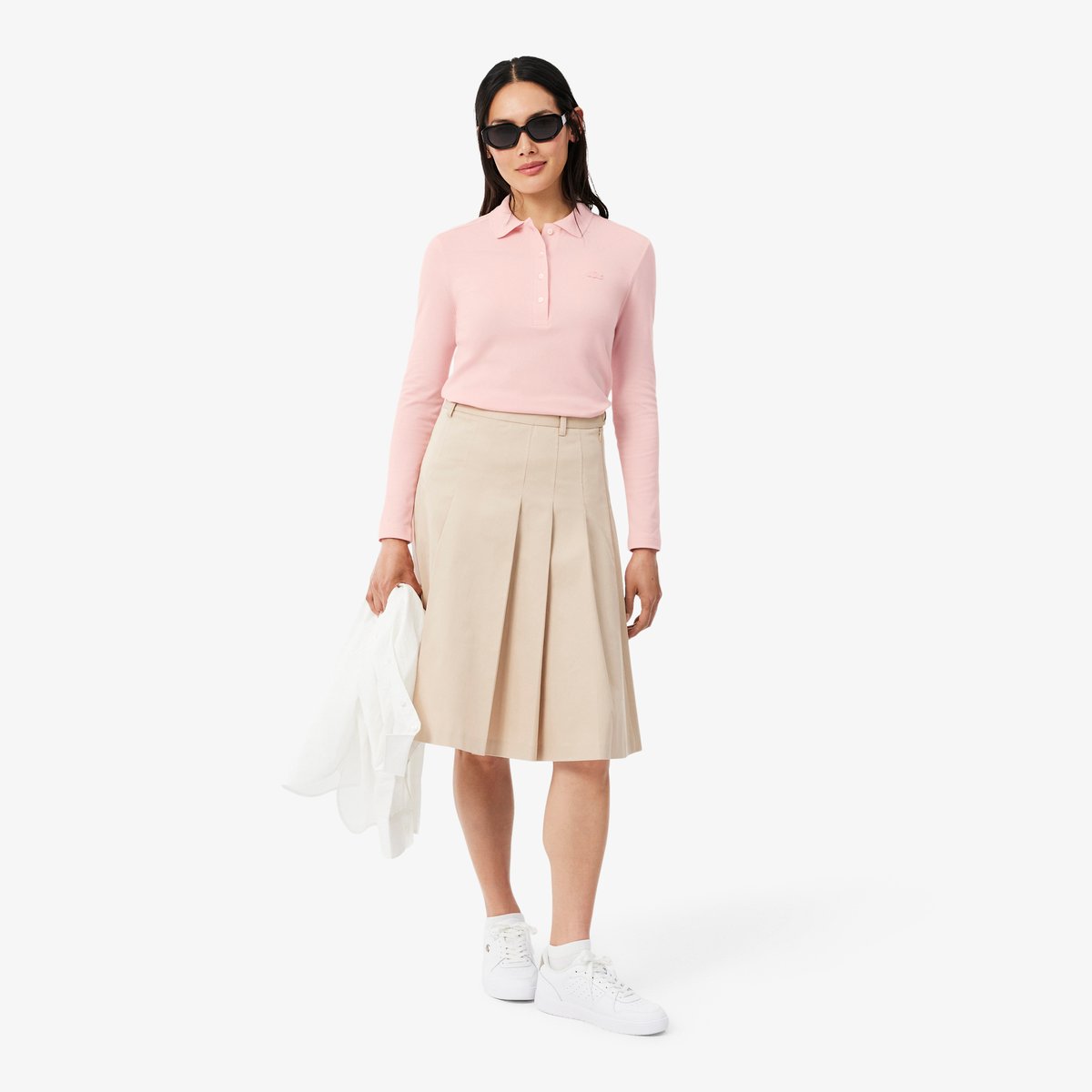 Polo L.12.D slim fit en mini Piqué stretch rose-ady, LACOSTE