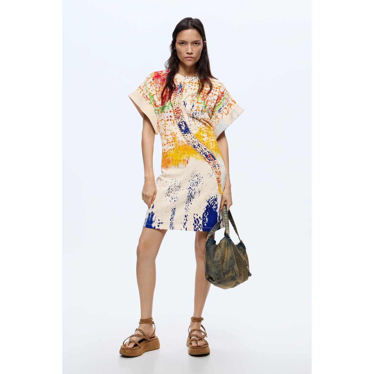 Robe en maille imprimée M. C. Lacroix beige, DESIGUAL