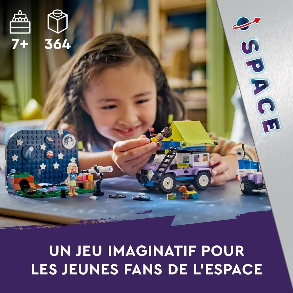 LEGO Friends - Camping-Car d'Observation des Étoiles 42603 pour Enfants multicolore, LEGO