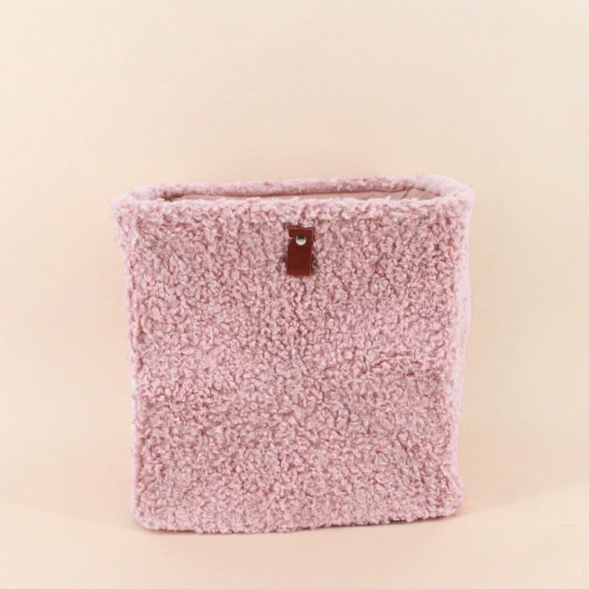 Cube de rangement en bouclette 31x31x31cm rose, ORNAMI
