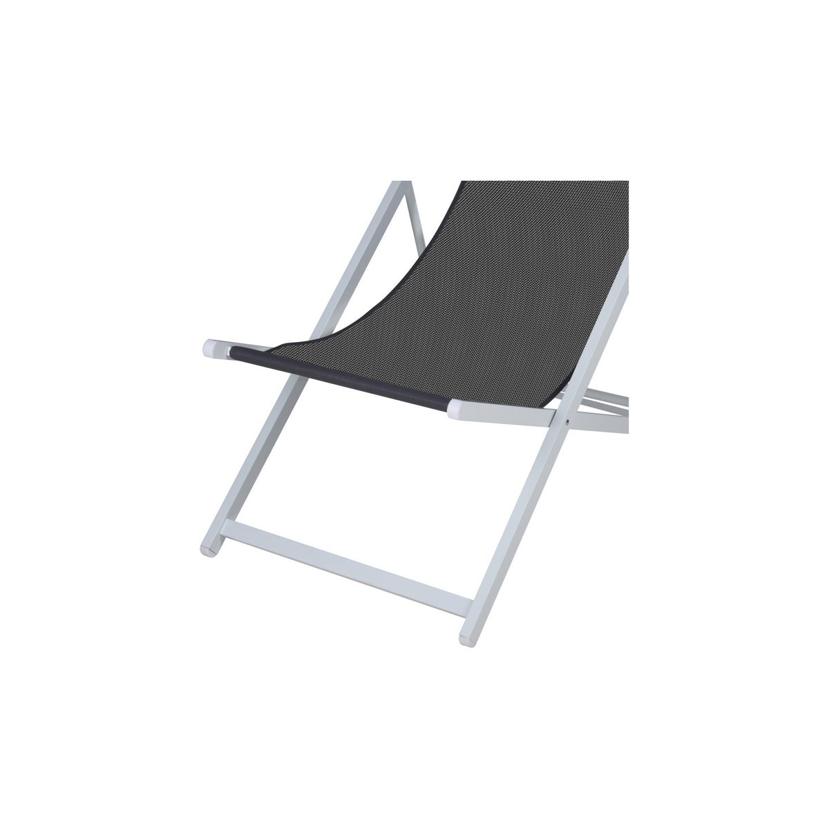 Chaise longue pliante chilienne blanc et gris anthracite - 91x61x101cm gris, WADIGA