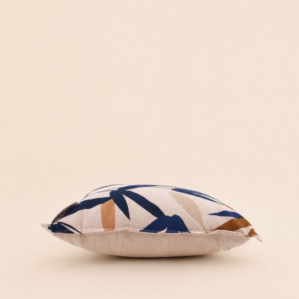 Coussin imprimé feuillage 40x40cm beige, ORNAMI