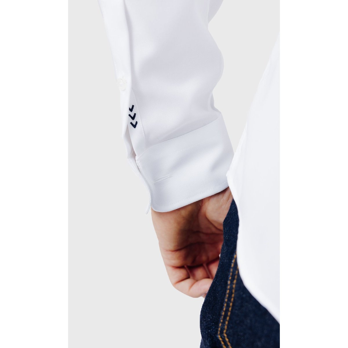 Chemise Regular fit sans repassage en double retors blanc, ACROSS