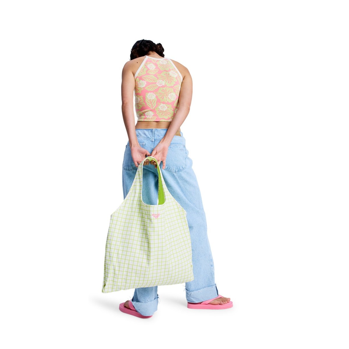 Tote bag. blanc cloud dancer swell plaid, ROXY