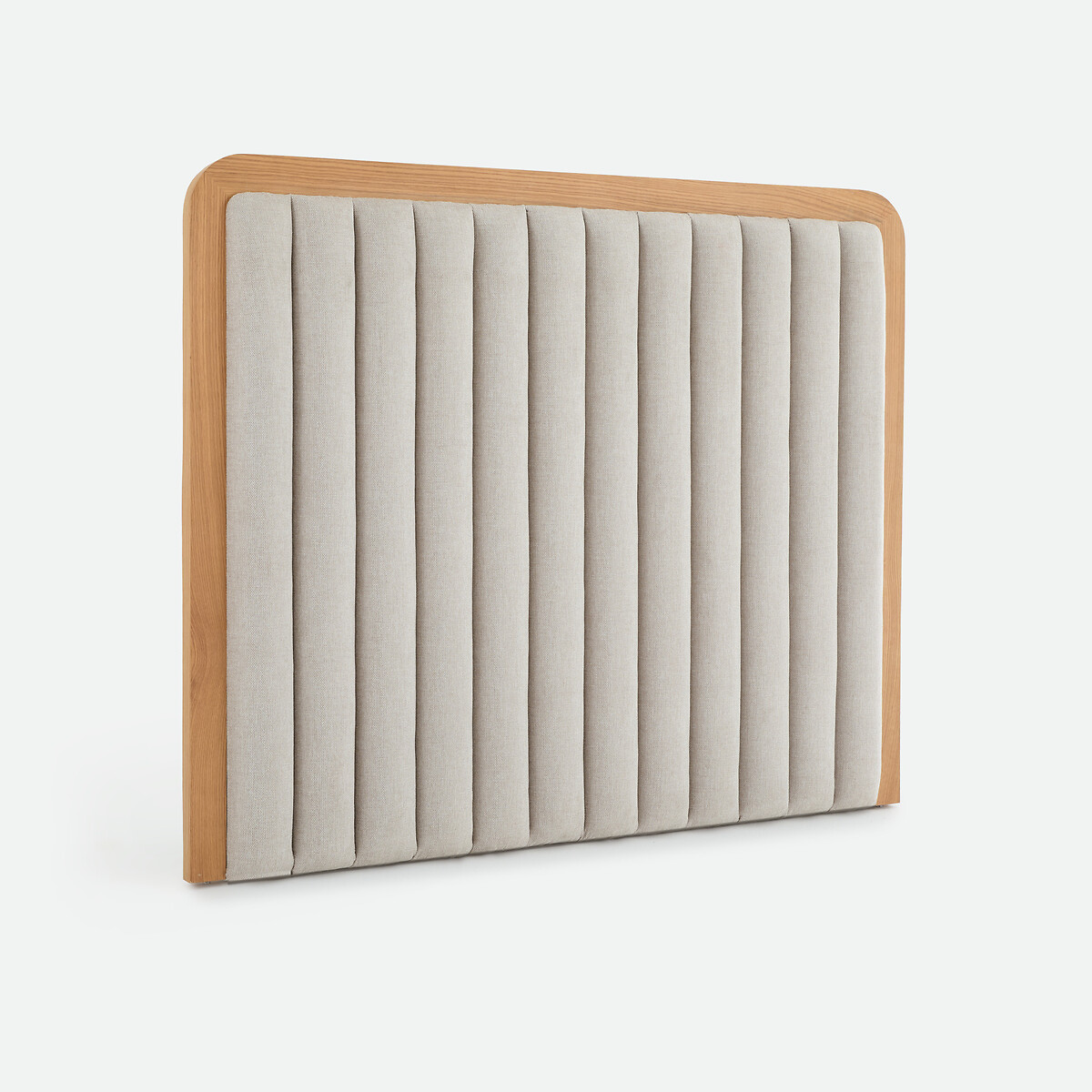 Tête de lit rembourrée, plaqué chêne et tissu texturé, CALLIE beige, LA REDOUTE INTERIEURS