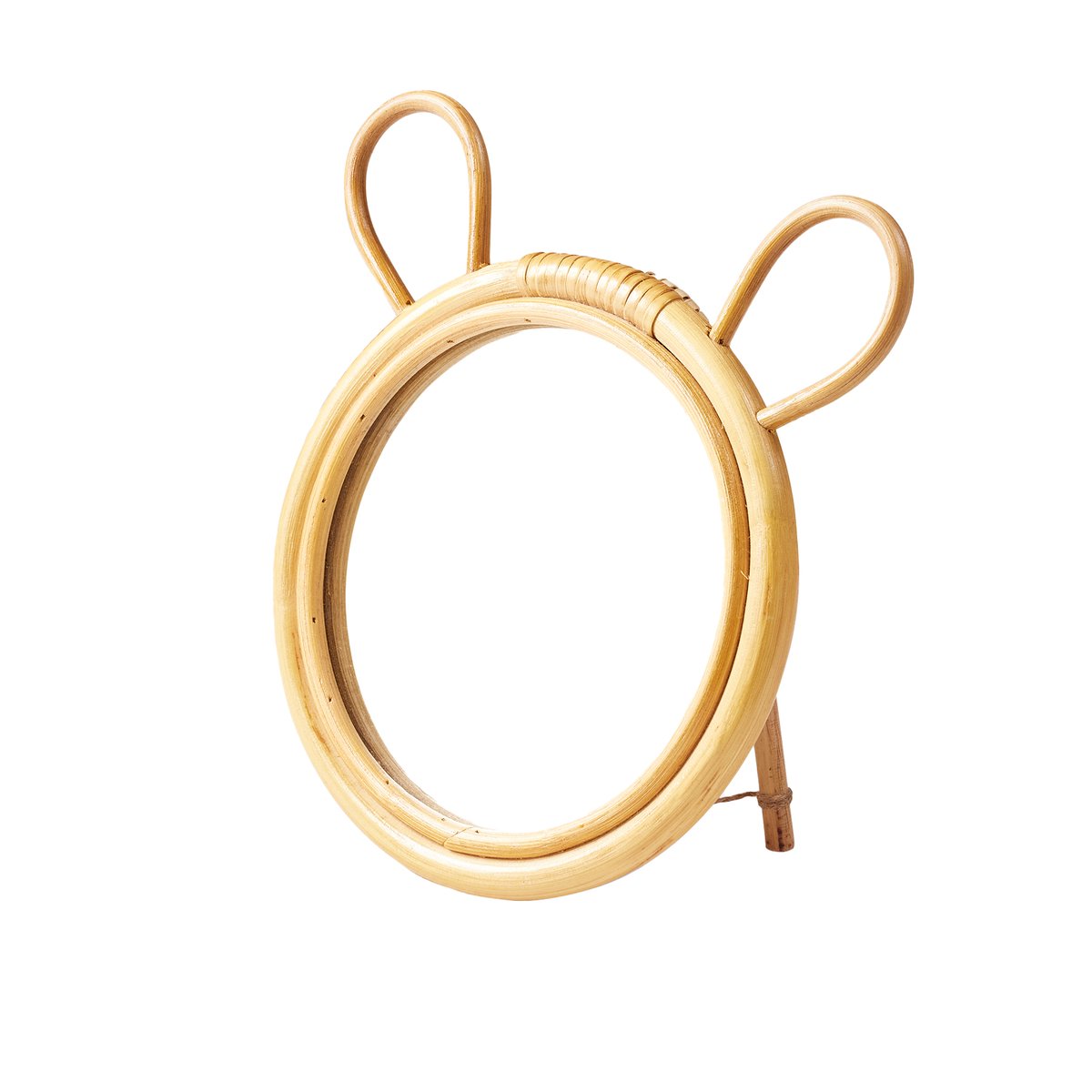 Miroir en rotin Ourson à poser beige, VERTBAUDET