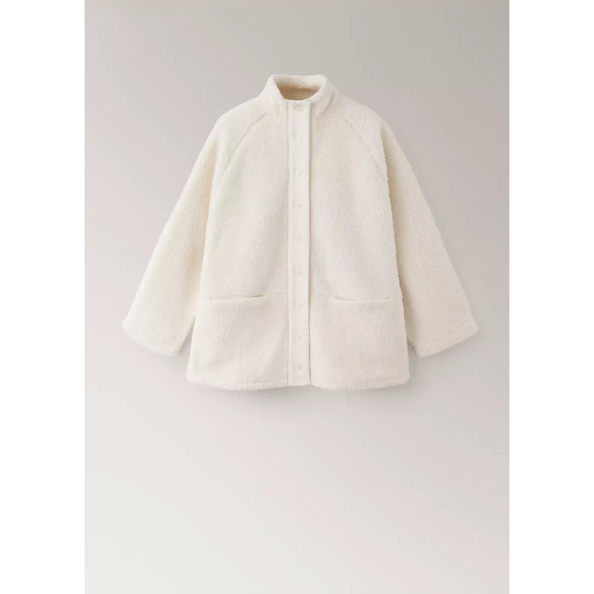 Cardigan effet mouton à boutons ivoire, MANGO