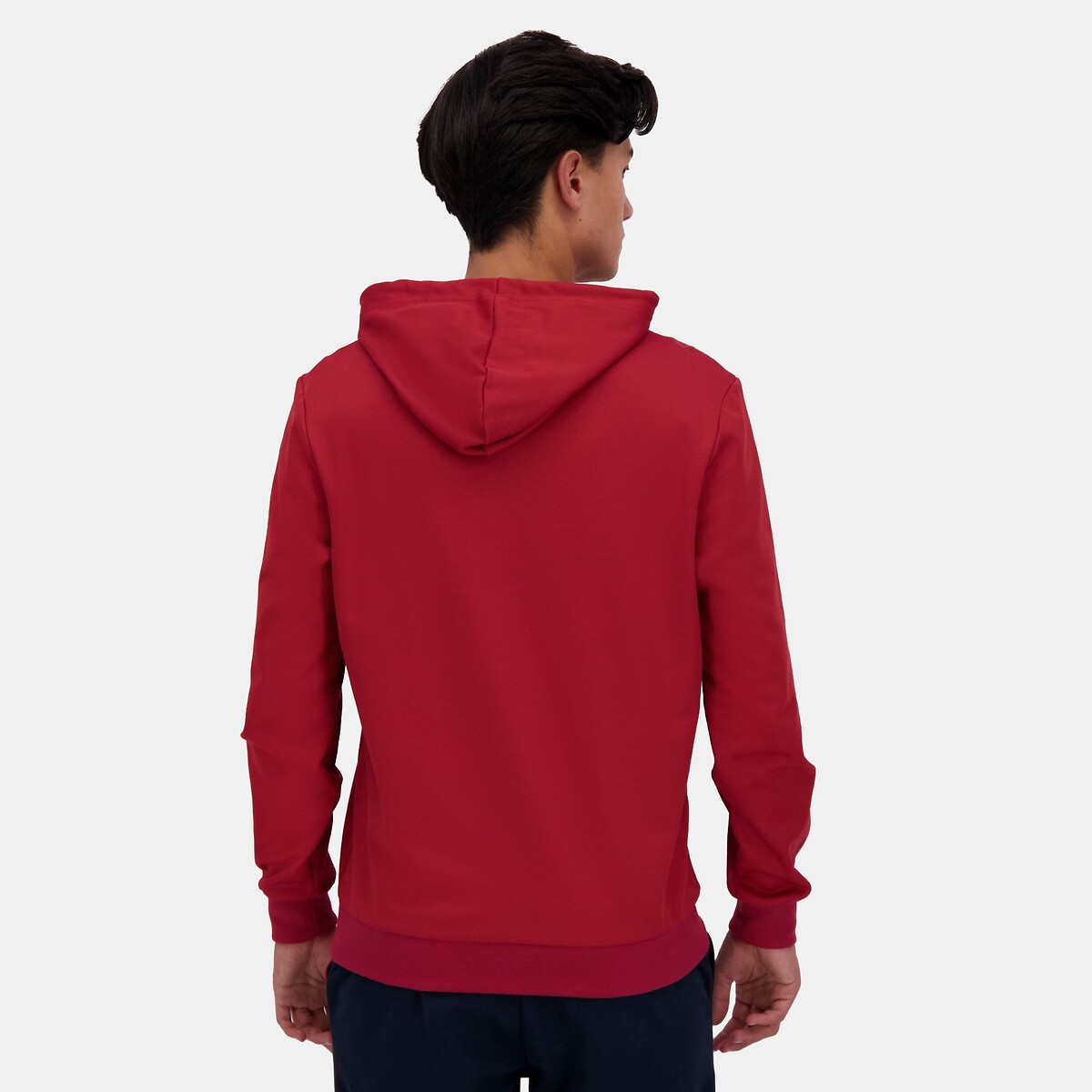 Sweat com capuz tricolor vermelho, LE COQ SPORTIF