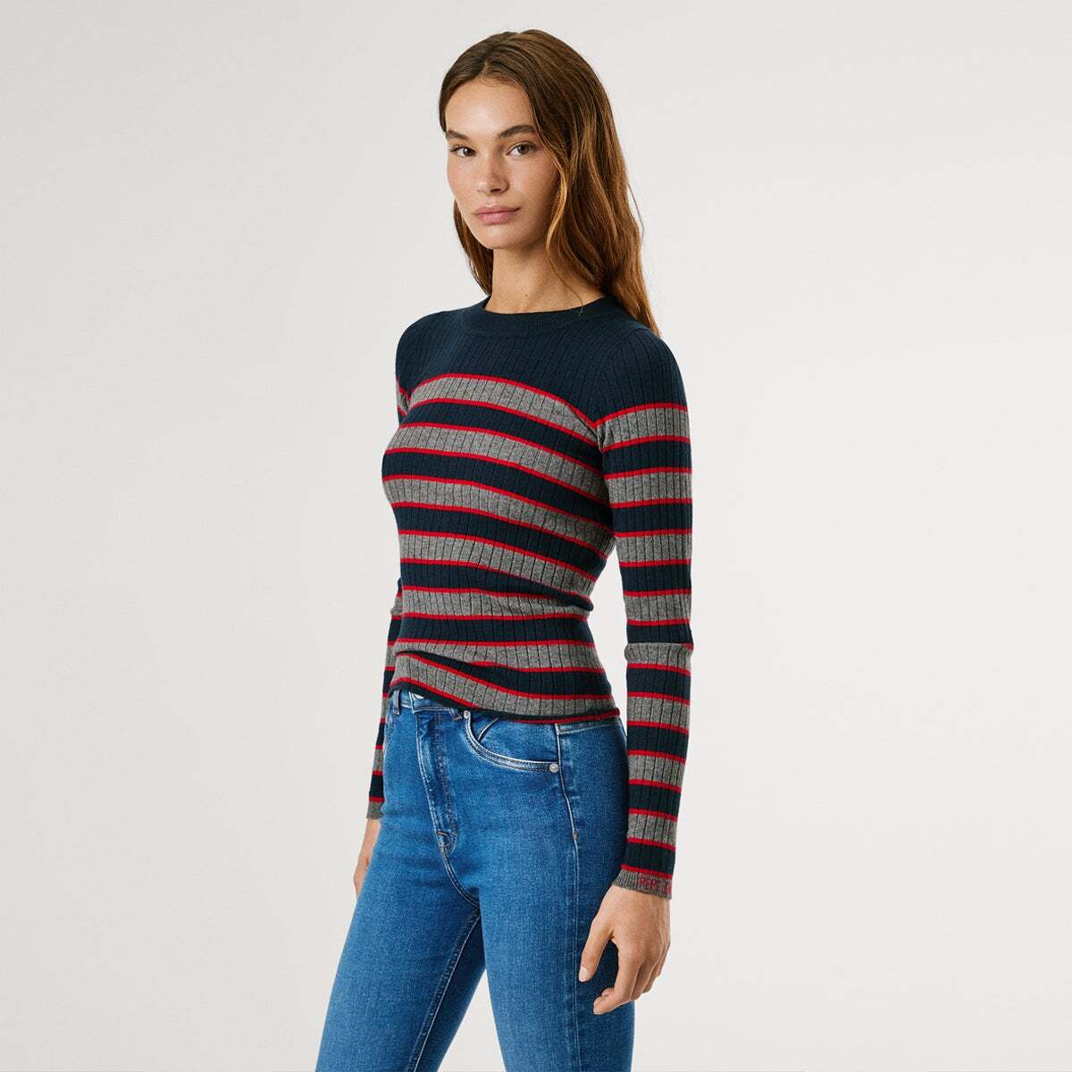 Pull Côtelé À Rayures bleu dulwich, PEPE JEANS
