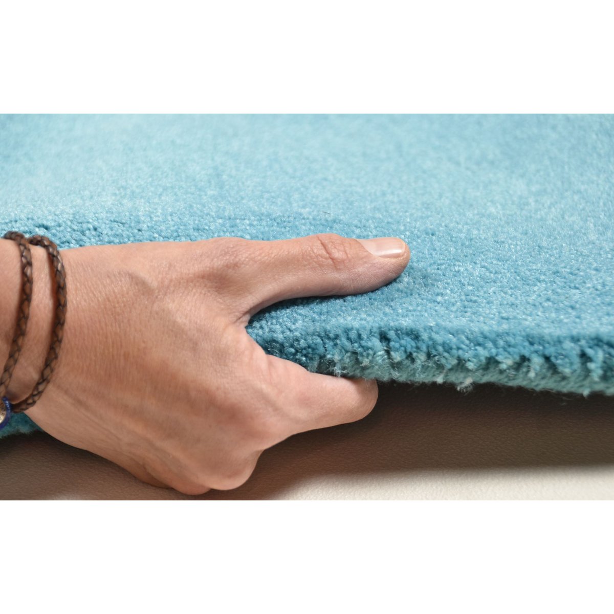 Tapis Salon HAPPY uni, imprimé, 100% nylon turquoise, TOM TAILOR