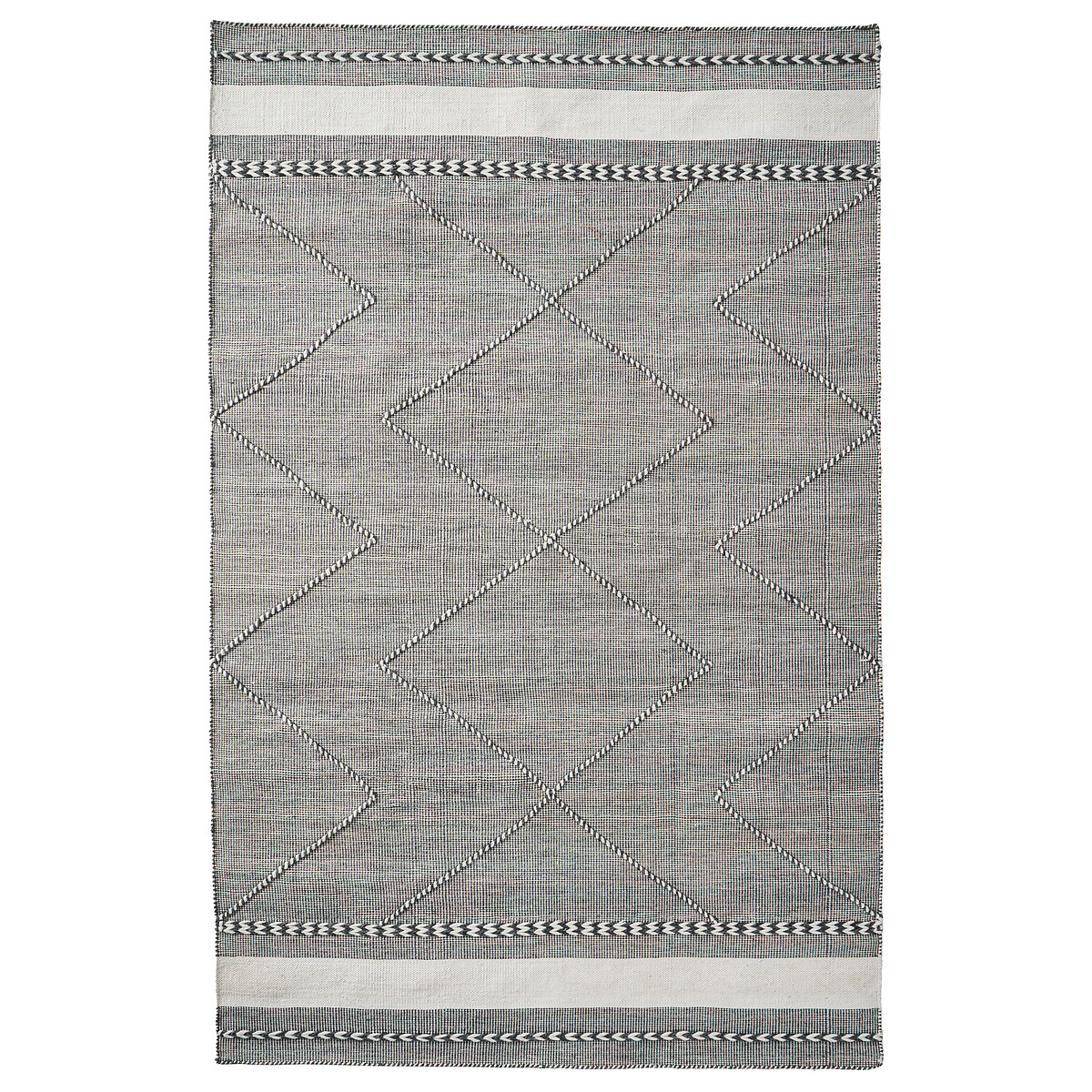 Plaited Stripe Design Indoor/Outdoor Rug grey + white, SO'HOME