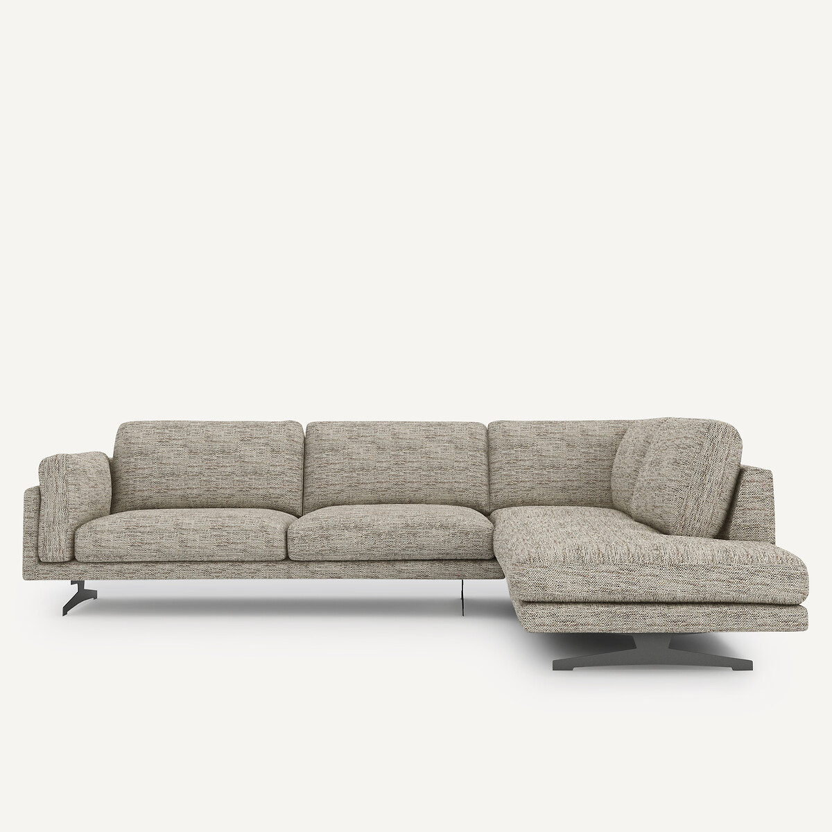 Ecksofa César, Chevron meliert leinen, AM.PM