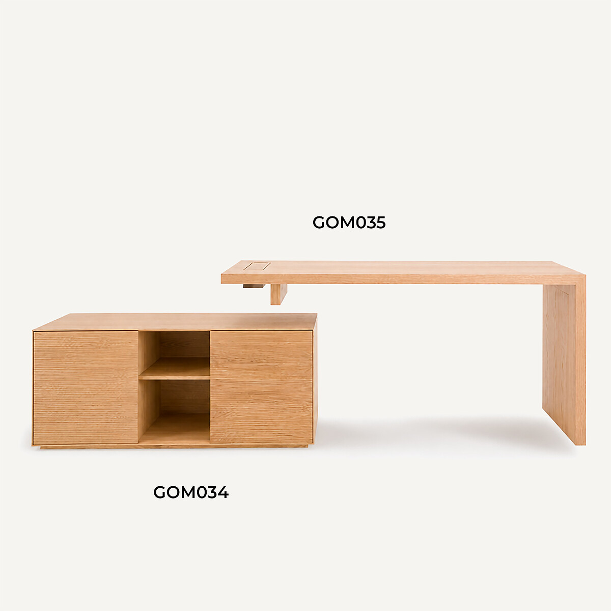 Mikube Oak and Veneered Desk Table Top L175 natural oak, AM.PM