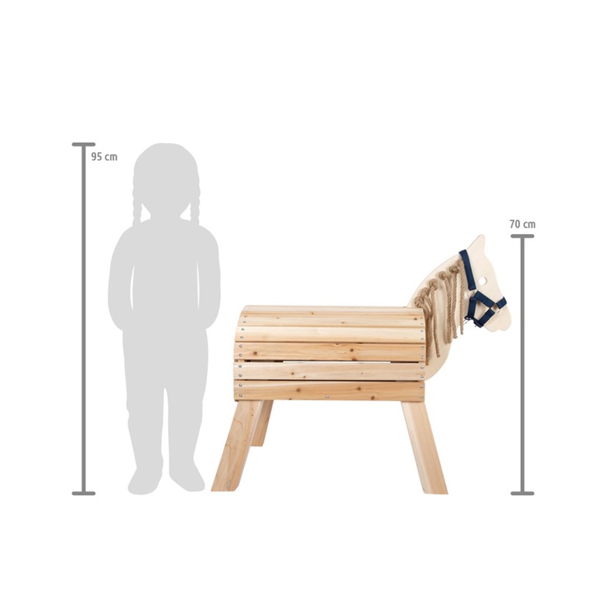 Cheval de bois compact beige, SMALL FOOT COMPANY