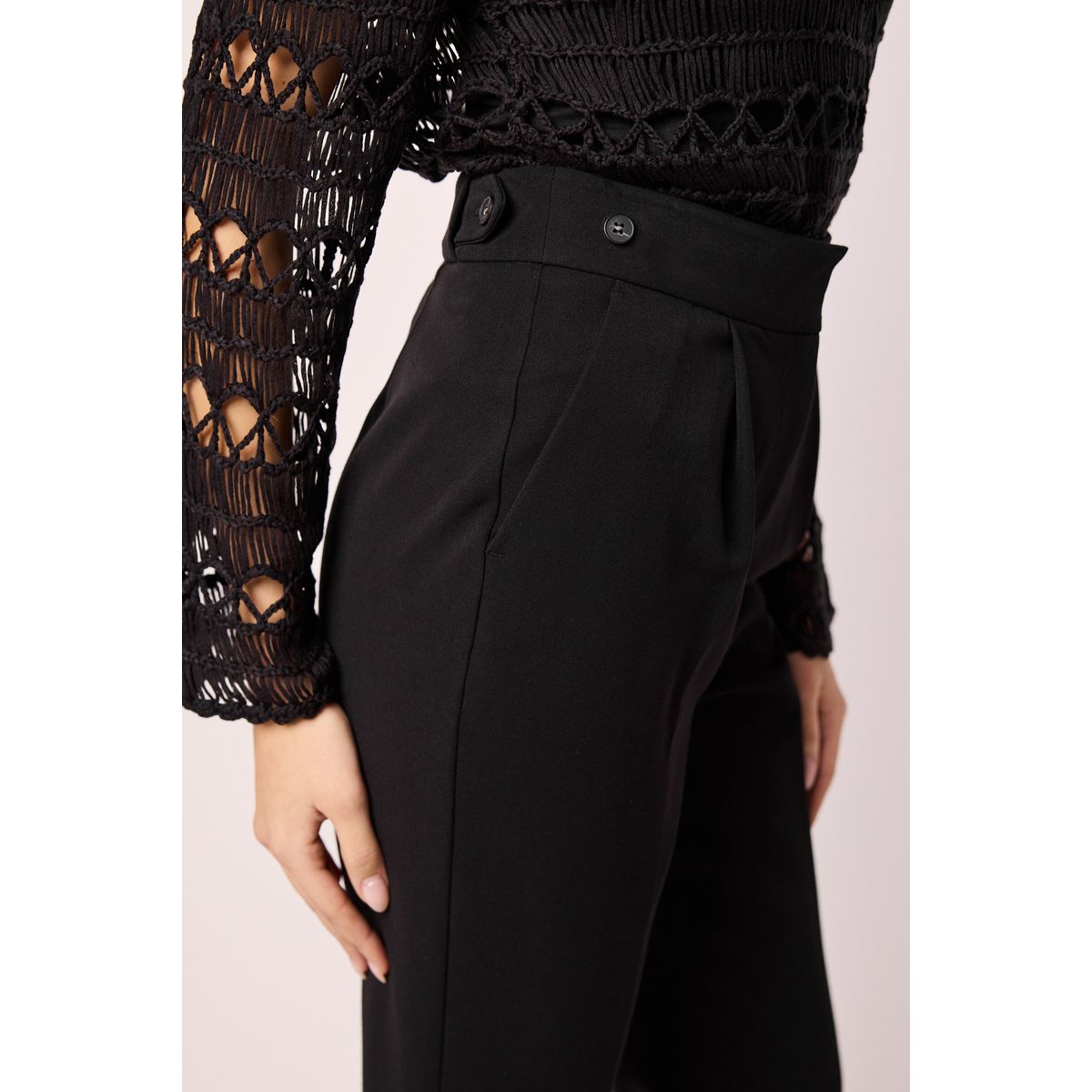 Pantalon ajusté coupe sablier noir, NEXT