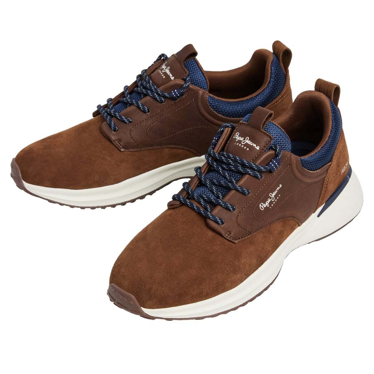 Bampton - Baskets En Daim Avec Détails En Cuir brun noyer, PEPE JEANS