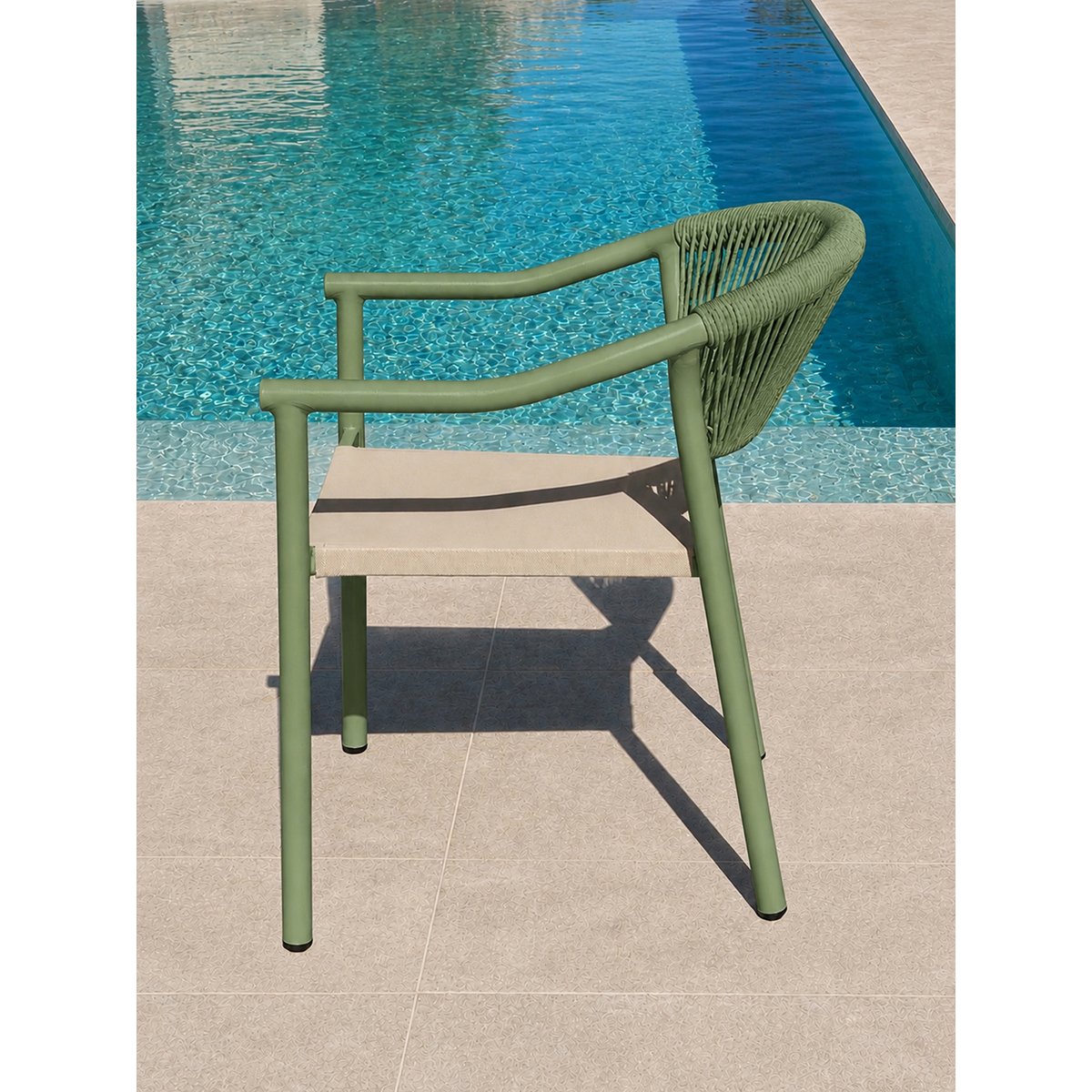 Lot de 2 fauteuils de jardin SUMBA vert olive, DCB GARDEN