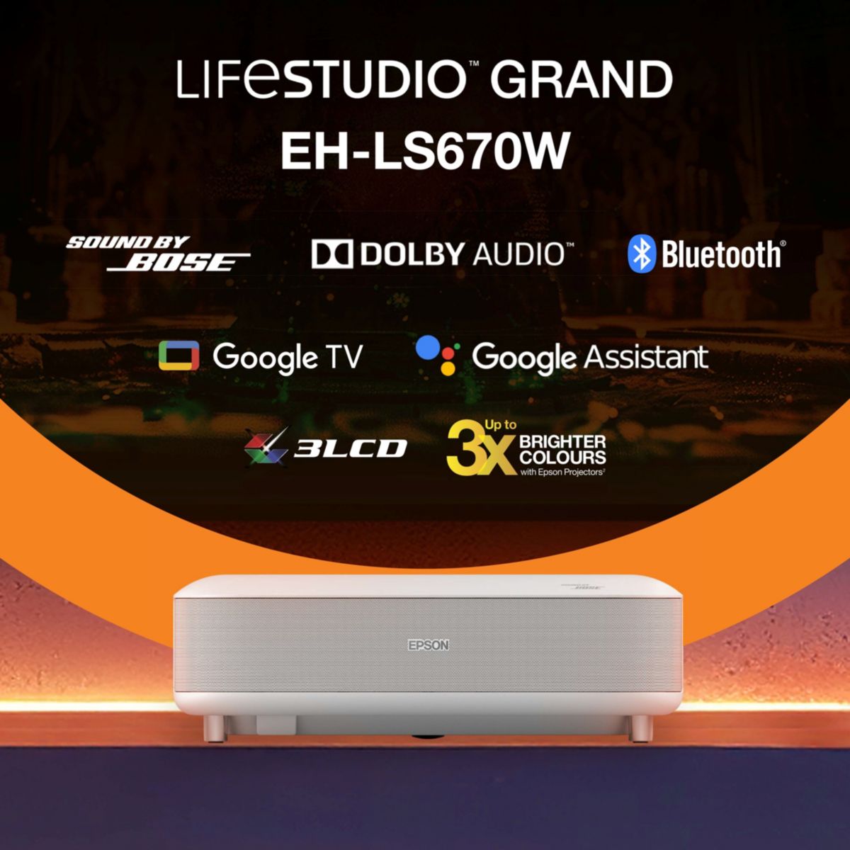 Vidéoprojecteur home cinéma EH-LS670W 2025 4K PRO UHD, Google TV blanc, EPSON