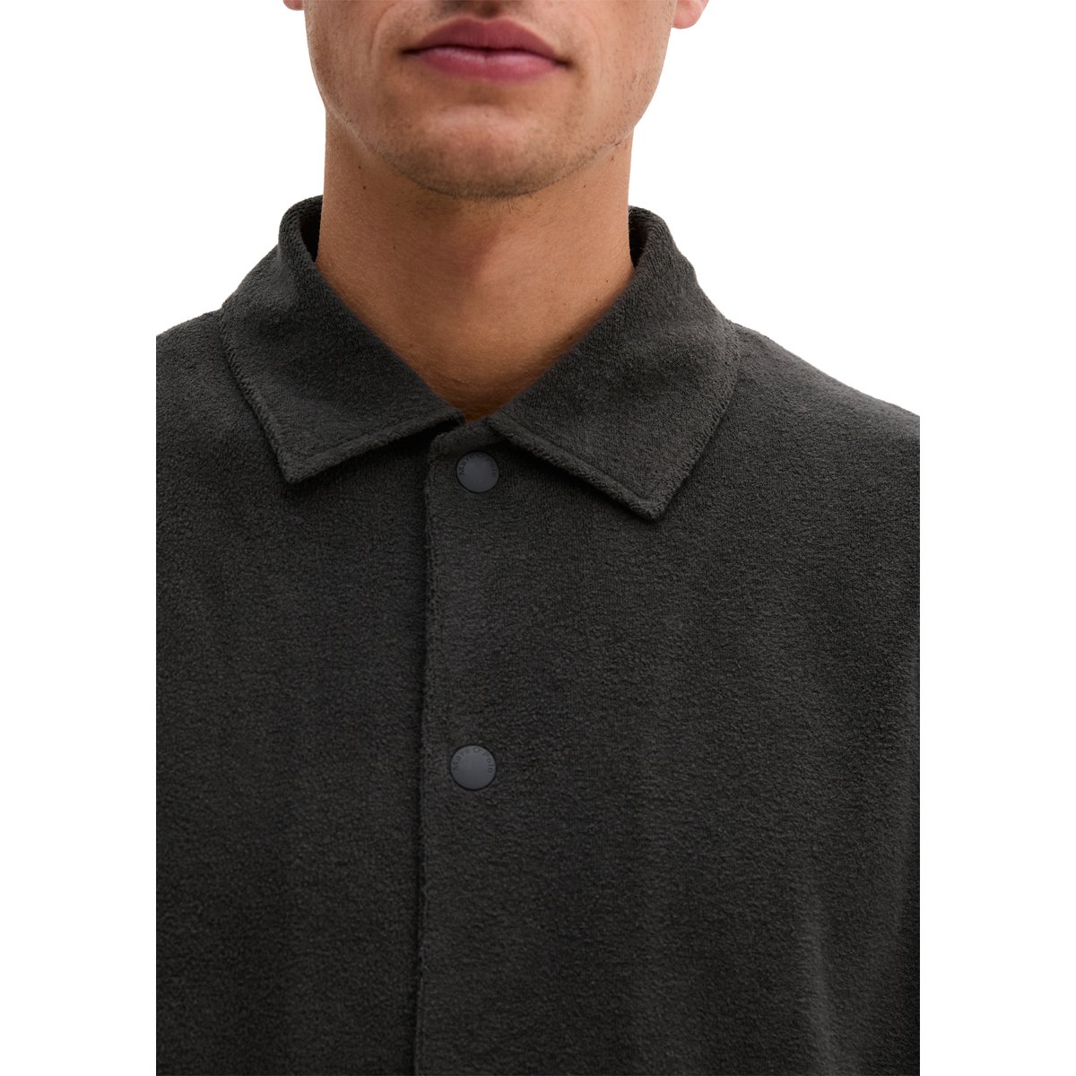 Surchemise en tissu éponge, coupe classique en mélange de coton bio gris, MARC O'POLO