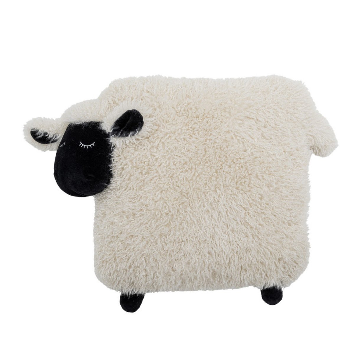 Grand coussin peluche mouton DOLLY blanc, BLOOMINGVILLE