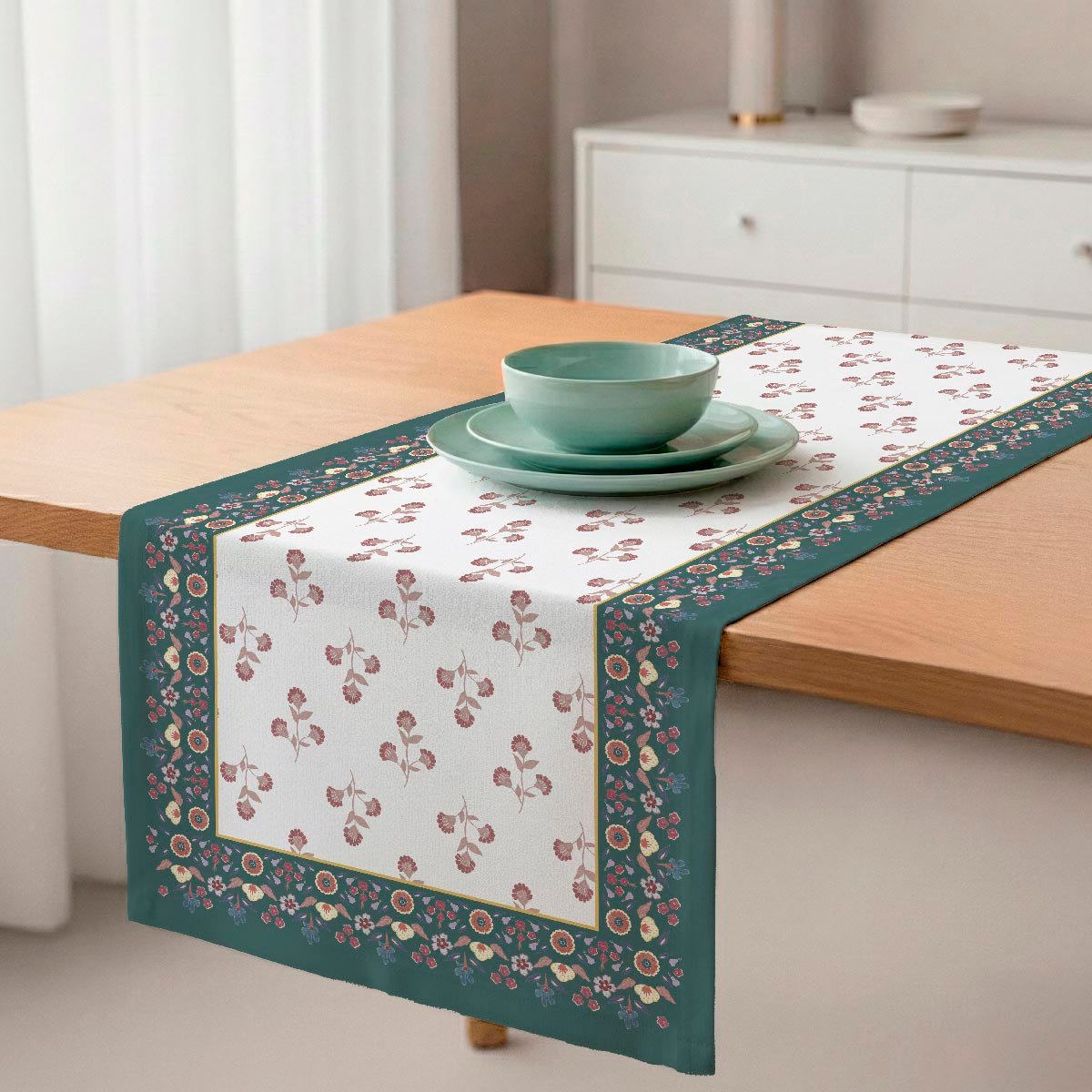 Chemin de table en coton Haye multicolor, NAF NAF HOME