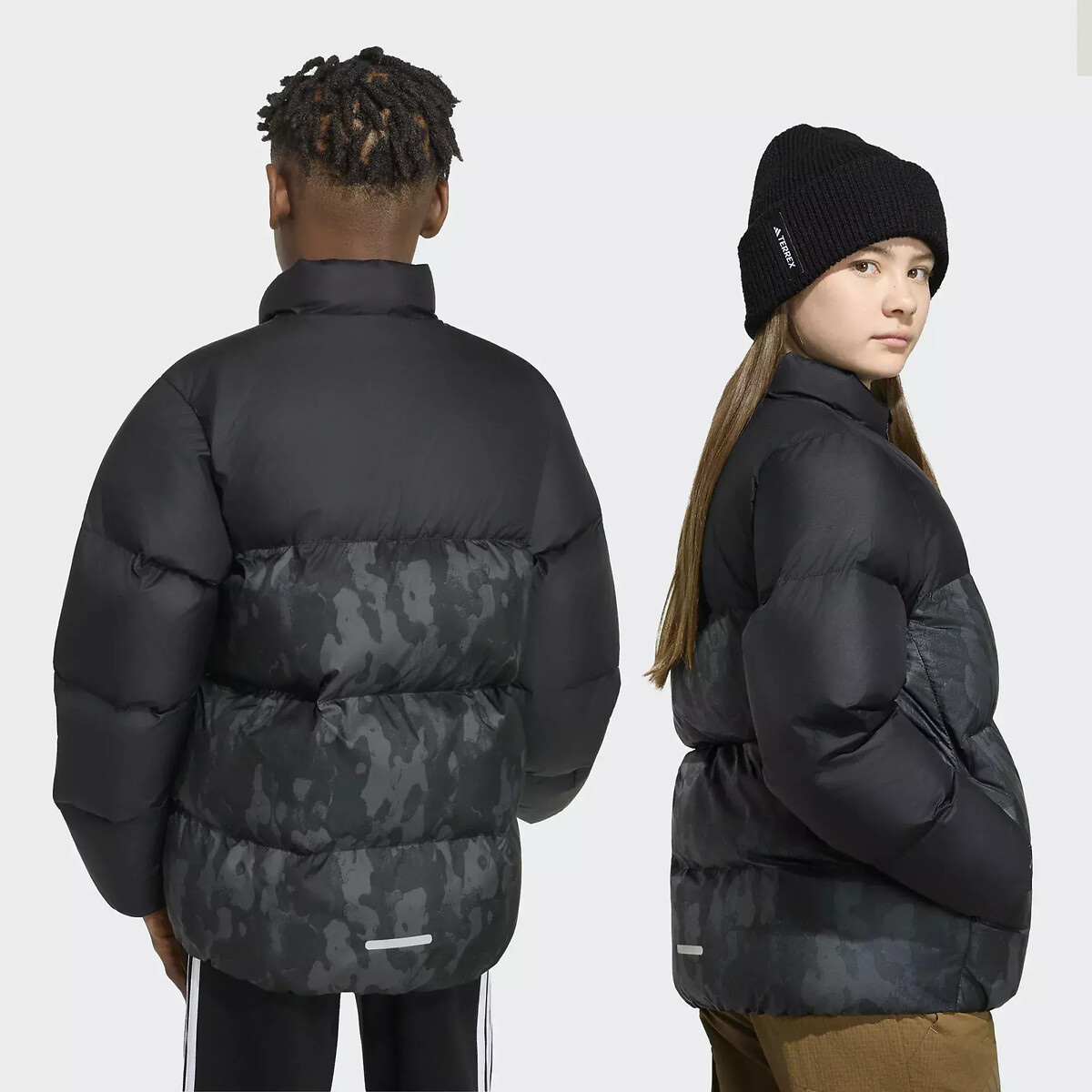 Camo print padded jacket without hood black, ADIDAS SPORTSWEAR