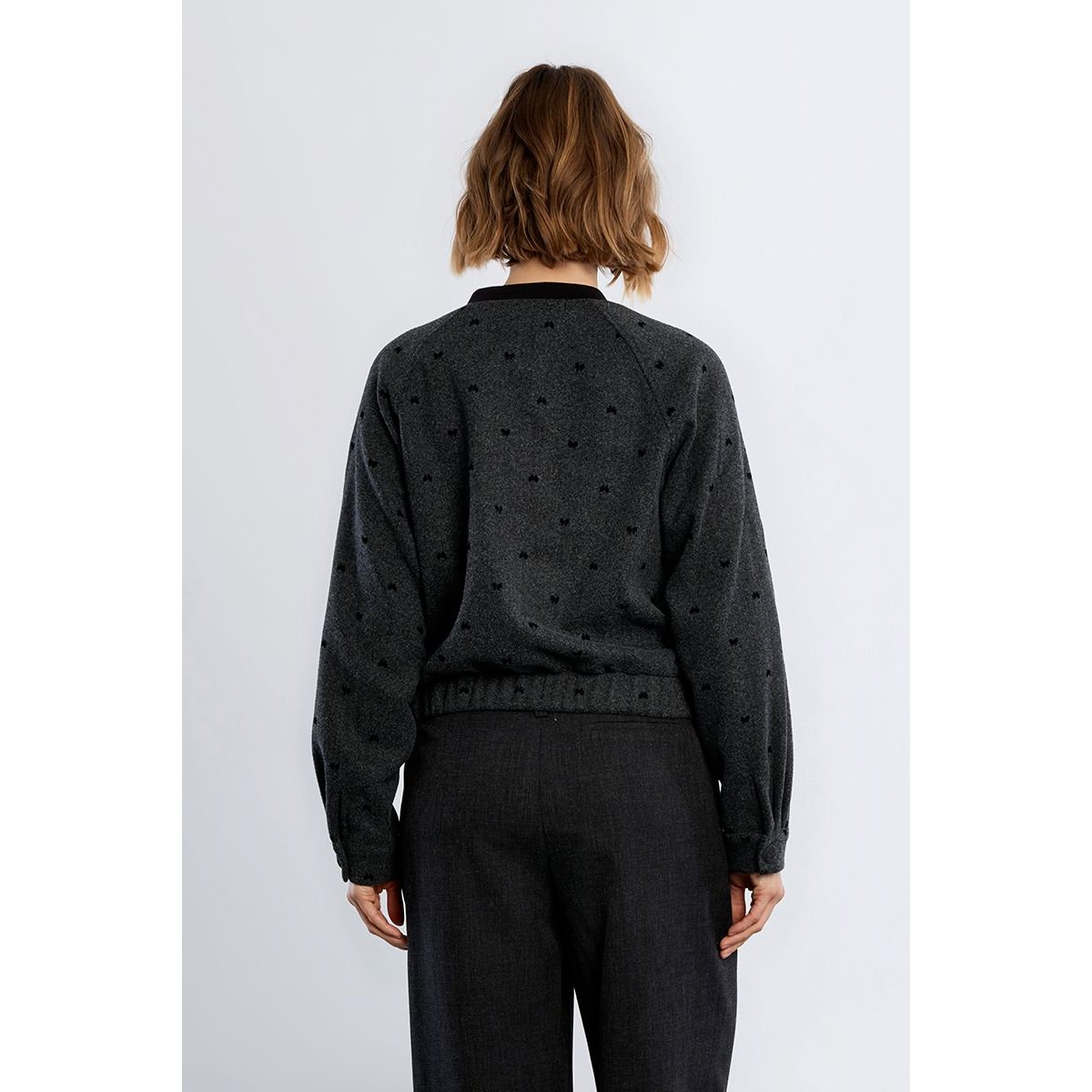 Bomber rayé, détails nœuds dark grey, LILI SIDONIO