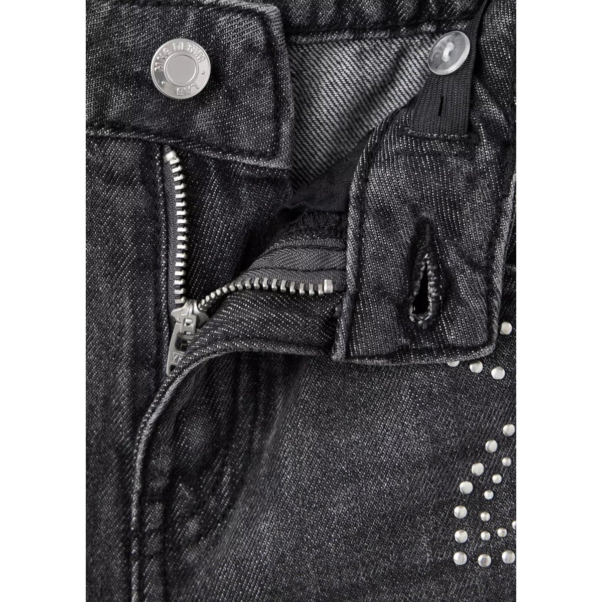 Jean large à clous gris denim, MANGO KIDS