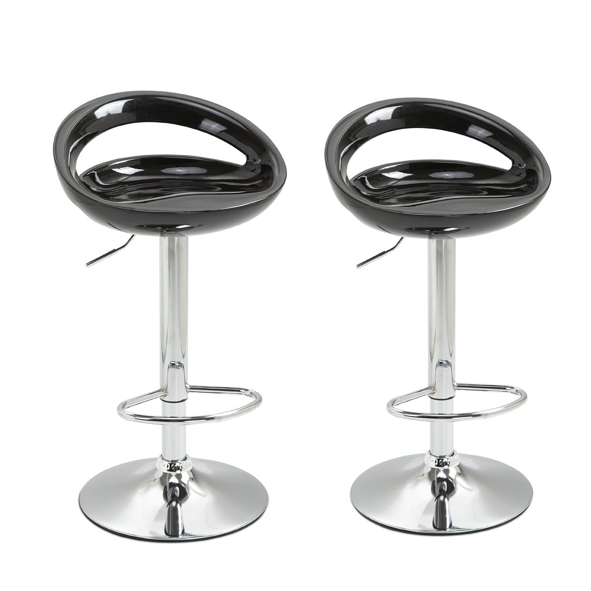 Tabouret de bar ABS Noir noir, HOMCOM