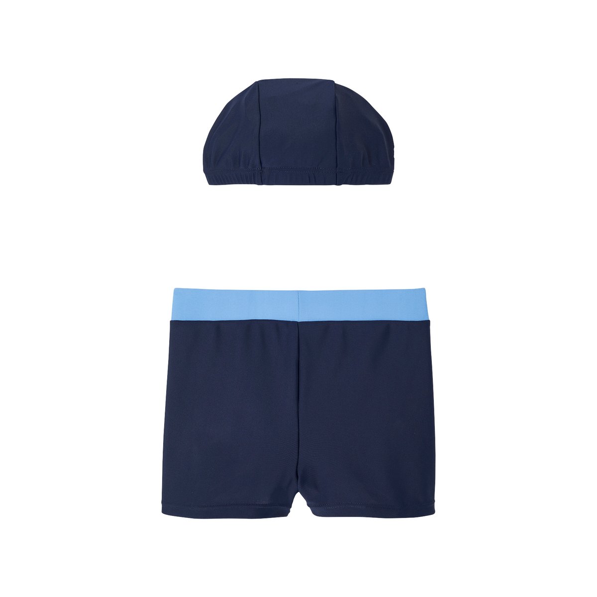 Ensemble de bain boxer + bonnet encre, VERTBAUDET